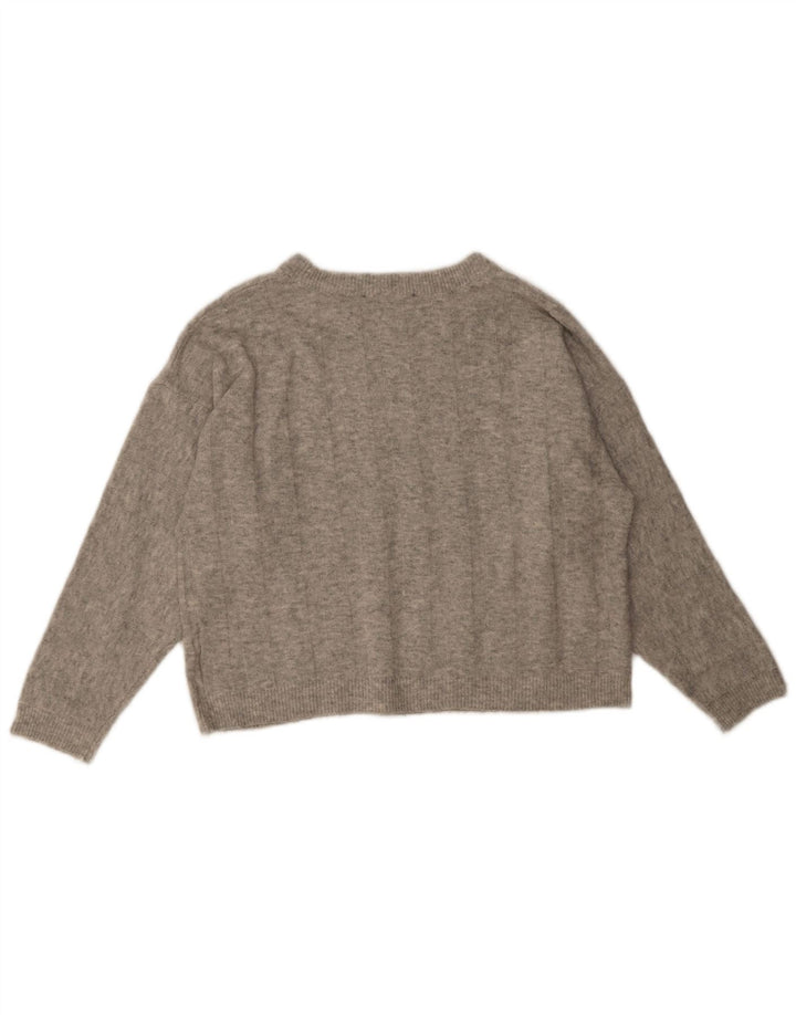 Marks & Spencer Damski sweter z okrągłym dekoltem UK 12, średni szary nakrapiany