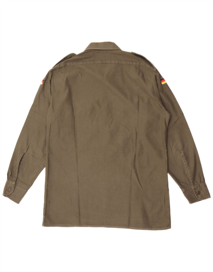 Męska koszula wojskowa w stylu vintage, rozmiar 41/42, duży, khaki, poliester