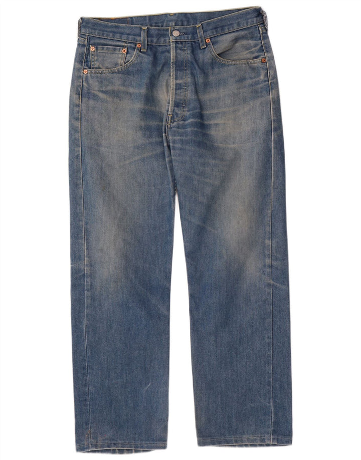 Męskie dżinsy Levi's 501 Straight W34 L29 Niebieskie bawełniane