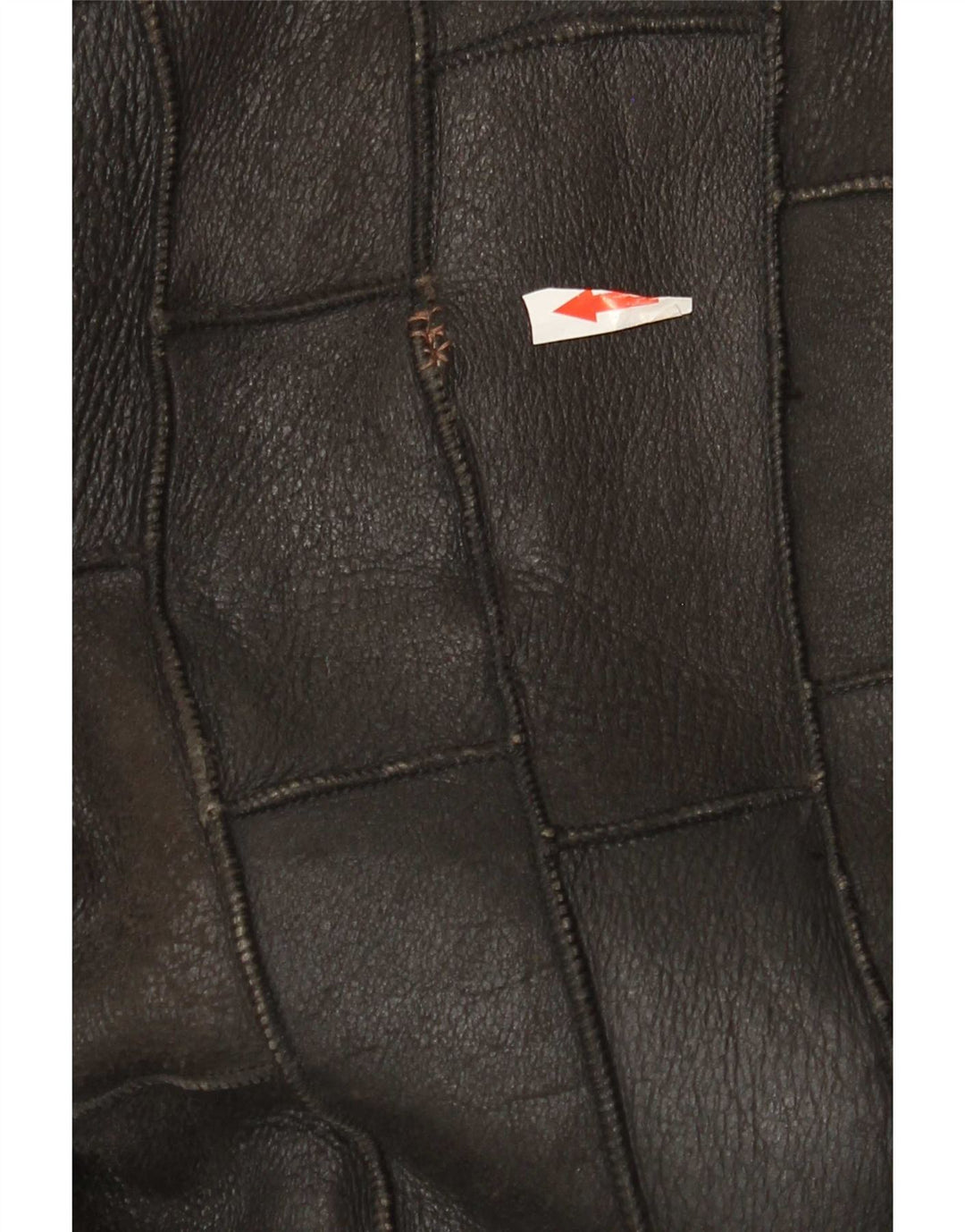 Vintage męska kurtka Shearling UK 42 XL, brązowa patchworkowa