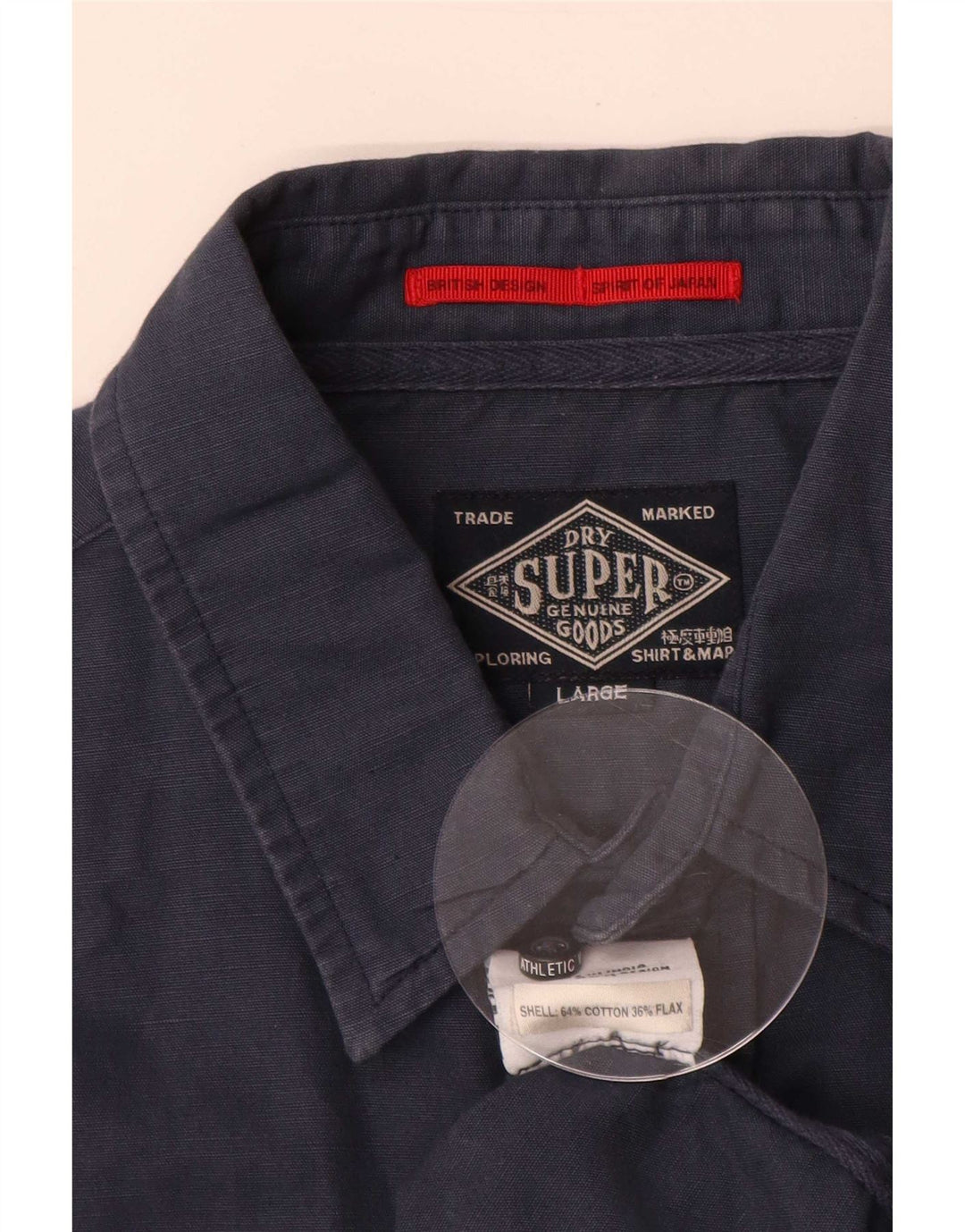 Koszula męska Superdry, duża, granatowa, bawełniana