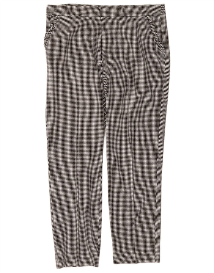Damskie spodnie typu slim casual Zara, duże, W30 L26, czarne w pepitkę