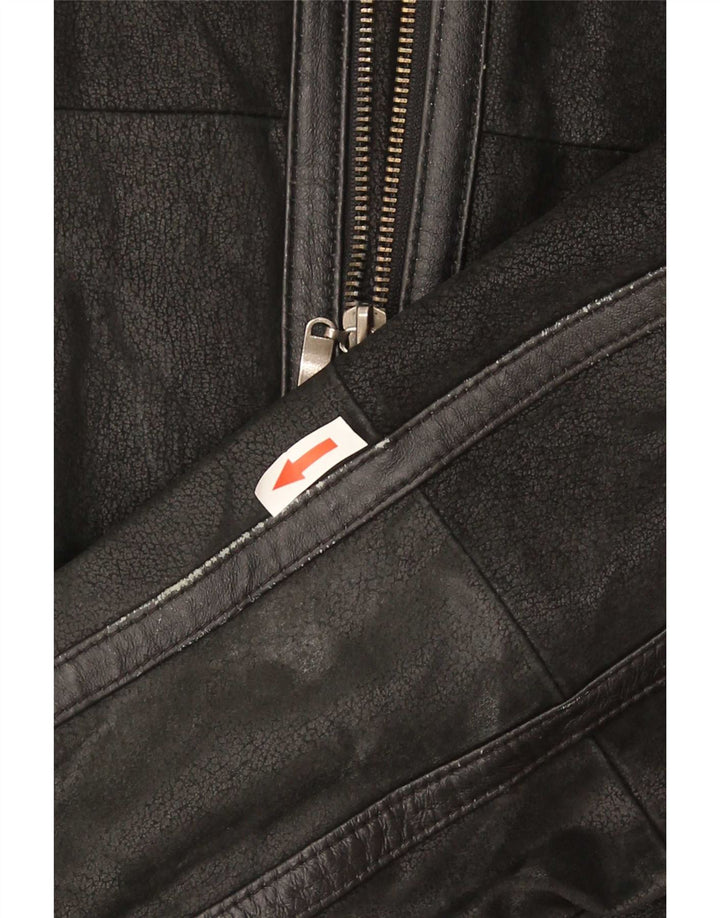 Conbipel Męska kurtka Shearling UK 42 XL Czarna skóra