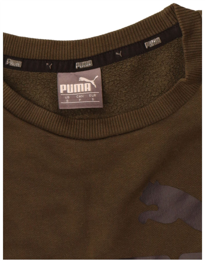Męska bluza z grafiką Puma, mała, bawełniana khaki