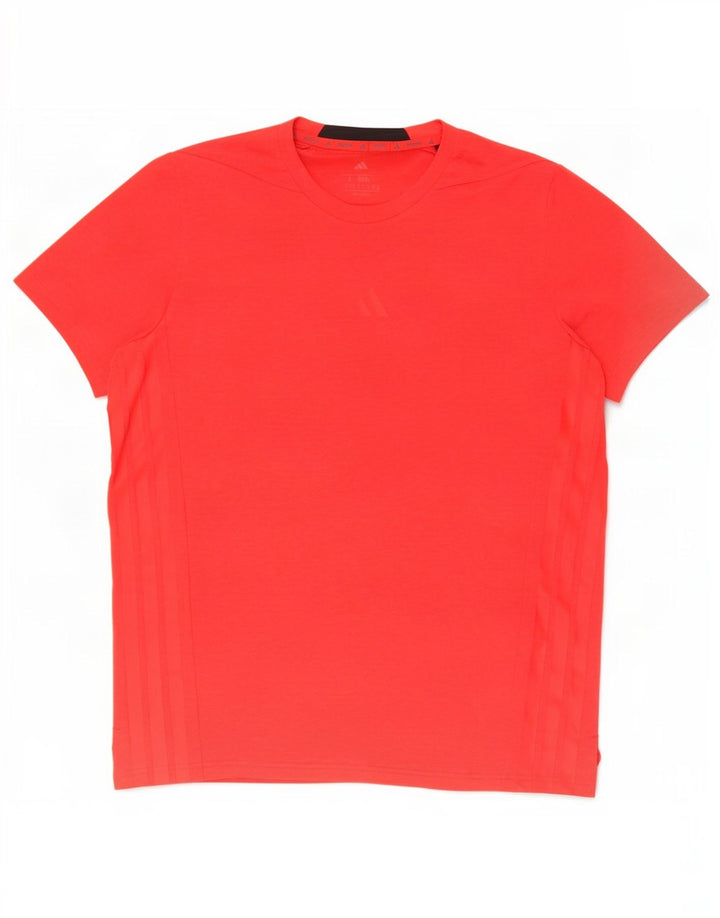 Adidas Męski T-shirt Slim Fit Top Duży Czerwony Poliester