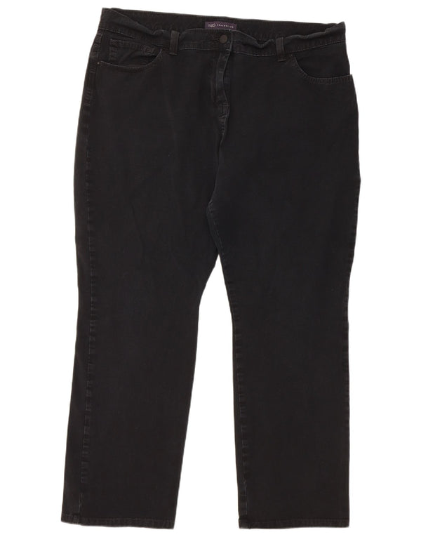Marks & Spencer Damskie proste spodnie codzienne UK 18 XL W38 L26 Czarne