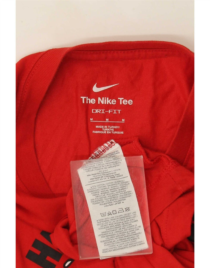 Męska koszulka z grafiką Nike Dri Fit, bawełniana, średnia czerwona