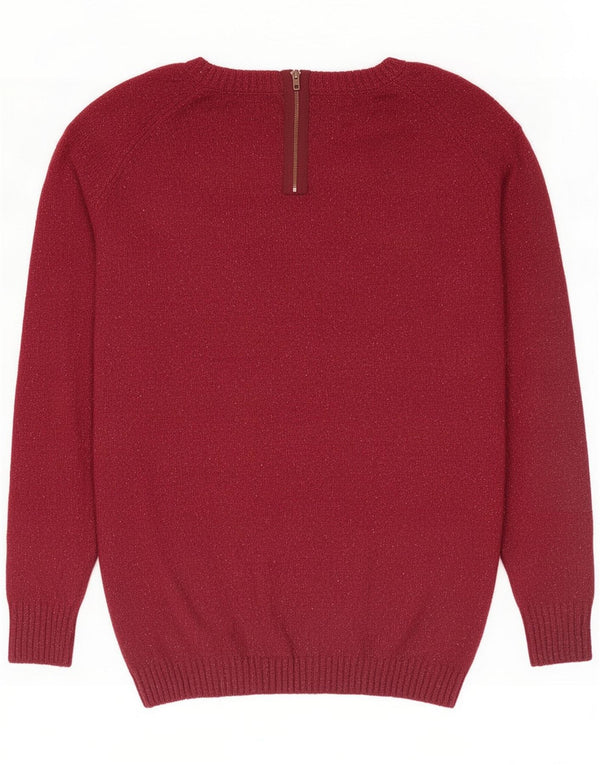 Damski sweter z dekoltem w łódkę Fat Face UK 10 Small Burgundy Flecked