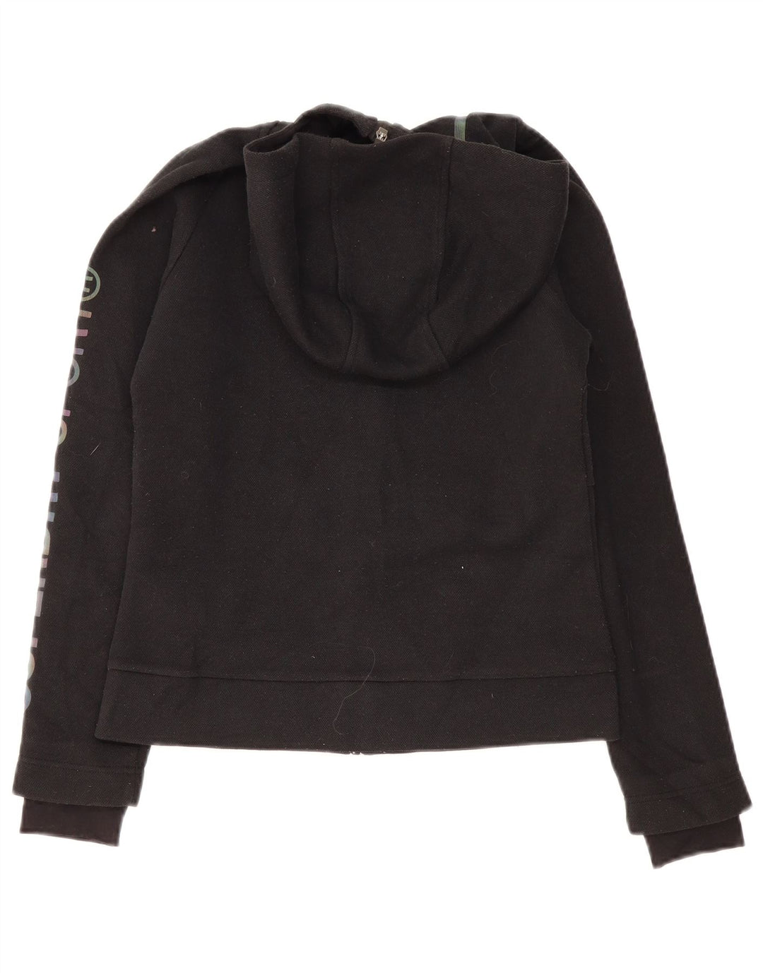 Damski sweter z kapturem Superdry z grafiką i zamkiem błyskawicznym UK 10, mały, czarny poliester