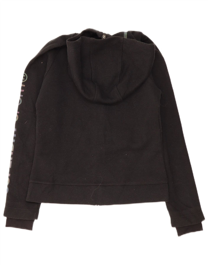 Damski sweter z kapturem Superdry z grafiką i zamkiem błyskawicznym UK 10, mały, czarny poliester