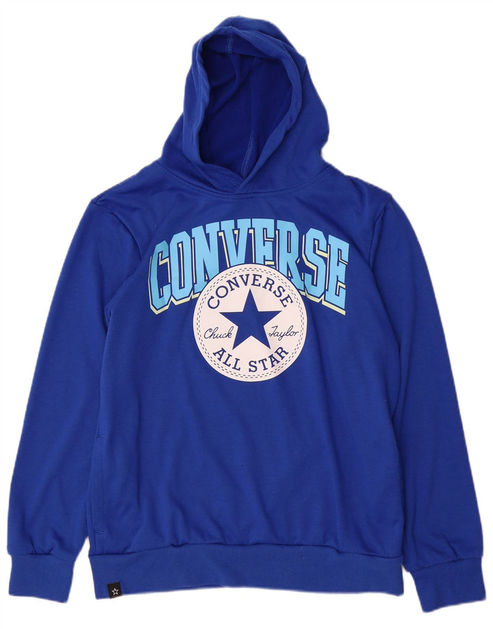 CONVERSE Chłopięcy sweter z kapturem i grafiką, 13-14 lat, XL, niebieski, poliester