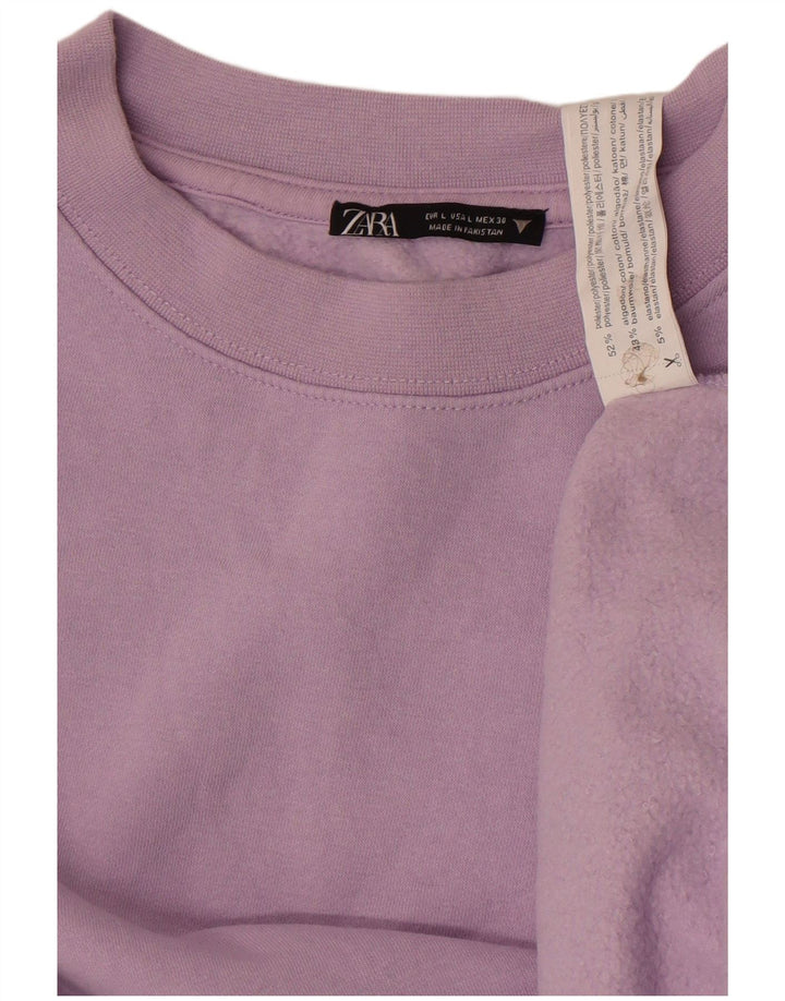 Damski sweter typu Crop Zara UK 16, duży, fioletowy poliester