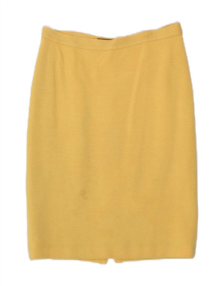 LUISA SPAGNOLI Womens Knit Straight Skirt IT 44 Medium W30  Yellow Wool Vintage Luisa Spagnoli and Second-Hand Luisa Spagnoli from Messina Hembry 