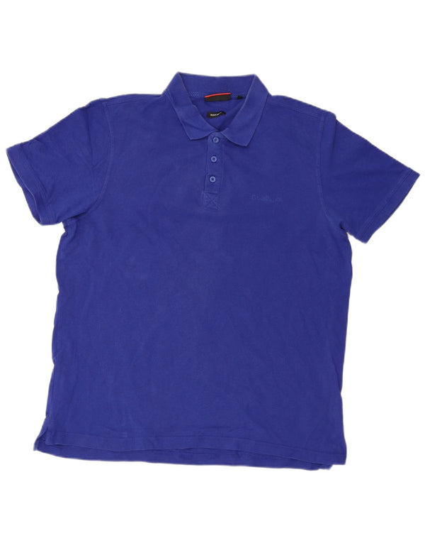 Męska koszulka polo Pierre Cardin o regularnym kroju XL, niebieska, bawełniana