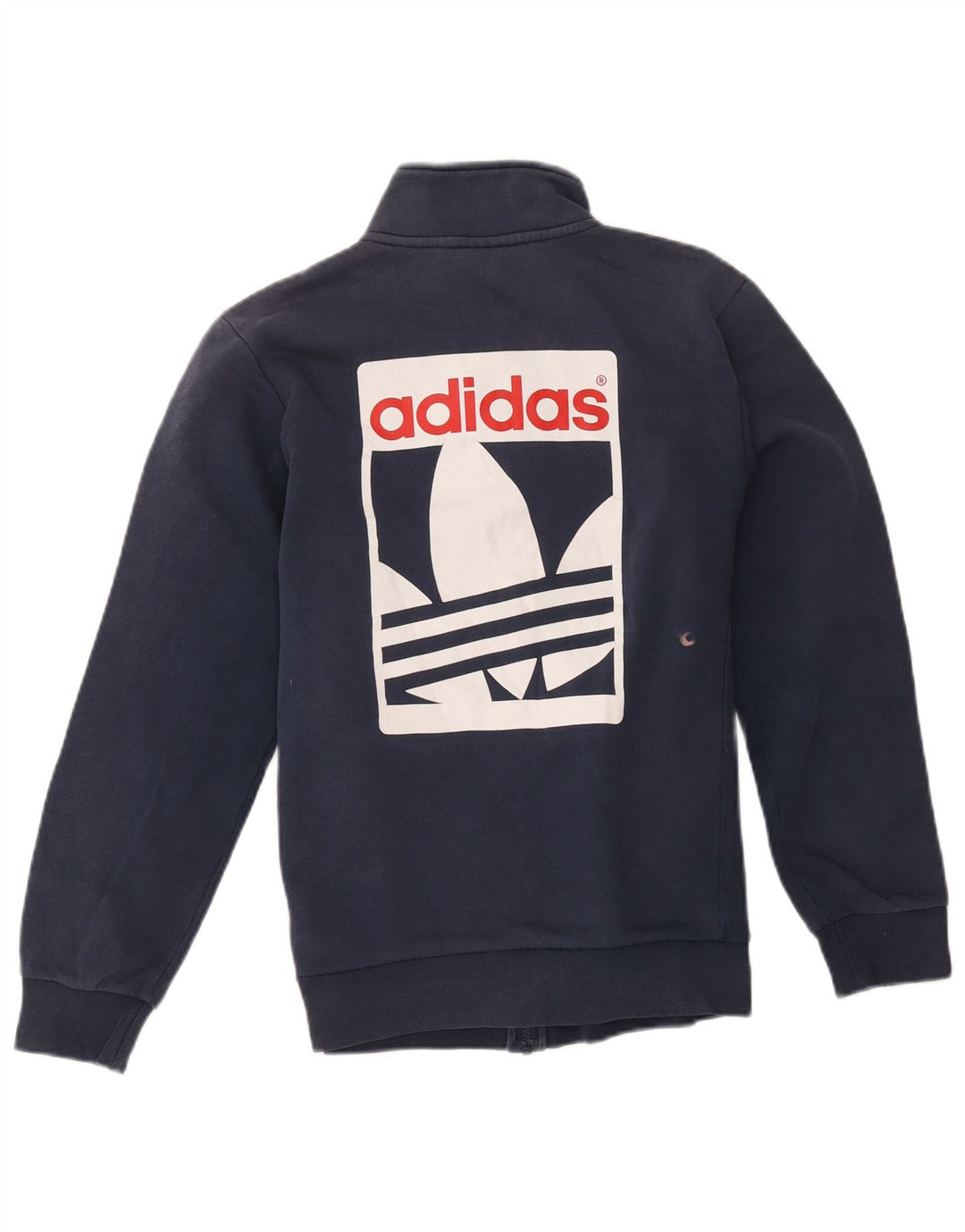 Adidas Męska bluza dresowa z grafiką, mała, granatowa, bawełniana