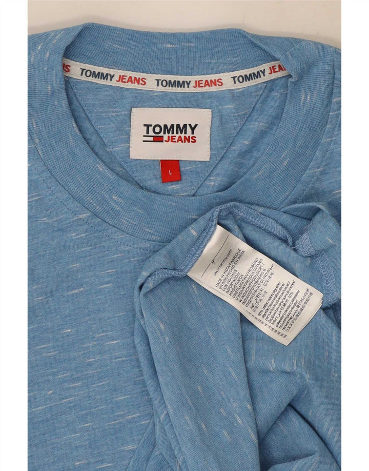 T-shirt męski Tommy Hilfiger, duży, niebieski, bawełniany w plamki