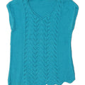 VINTAGE Womens Vest Tank Top UK 14 Medium Blue Vintage Vintage and Second-Hand Vintage from Messina Hembry 