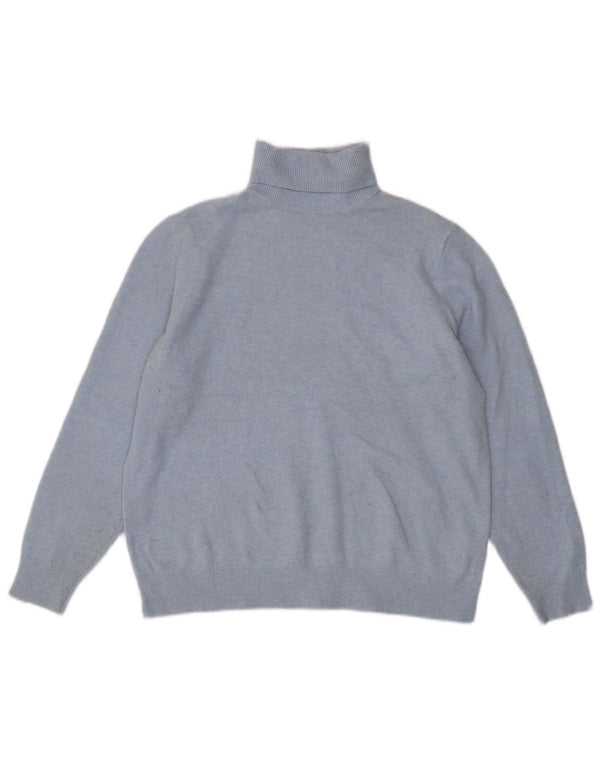 Marks & Spencer Damski sweter z golfem, UK 14, średni niebieski poliester