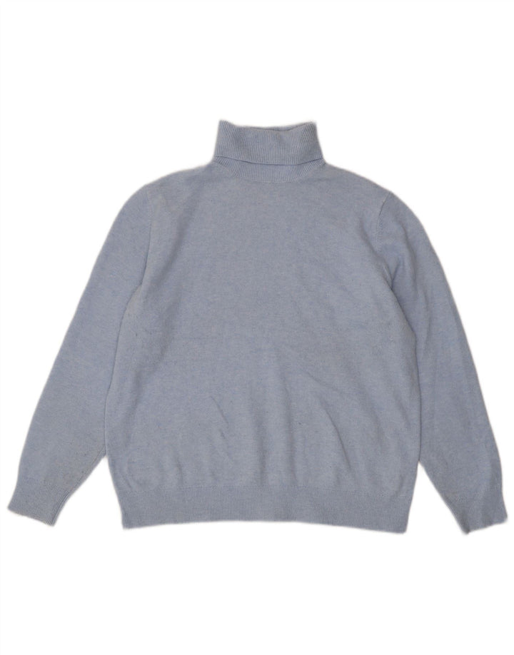Marks & Spencer Damski sweter z golfem, UK 14, średni niebieski poliester