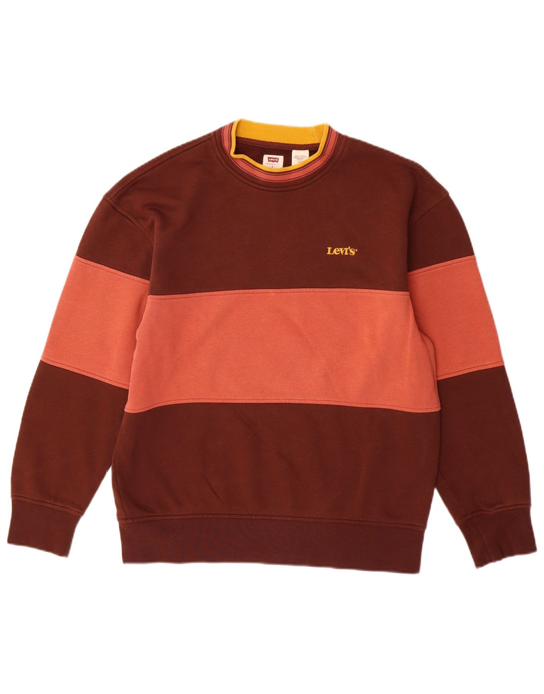 Męska bluza Levi's o swobodnym kroju, mała, brązowa, bawełniana w bloki kolorów