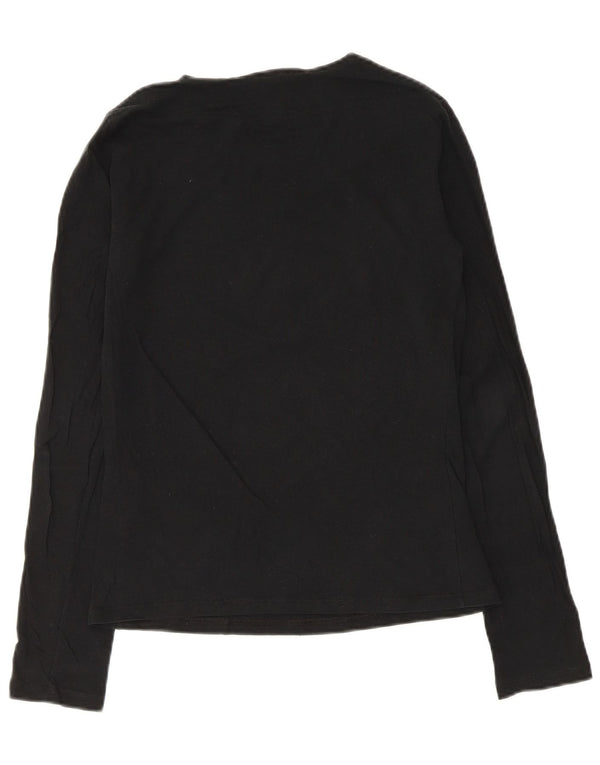 Damski top z grafiką Armani Jeans z długim rękawem, UK 14, średni czarny, bawełniany