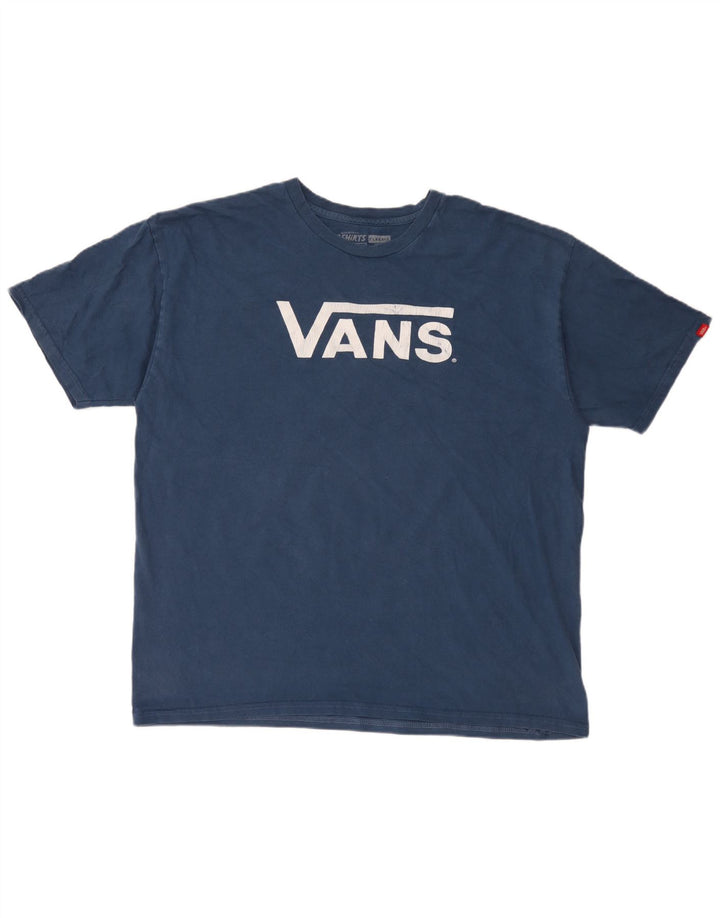 Męska koszulka z grafiką Vans, XL, niebieska, bawełniana