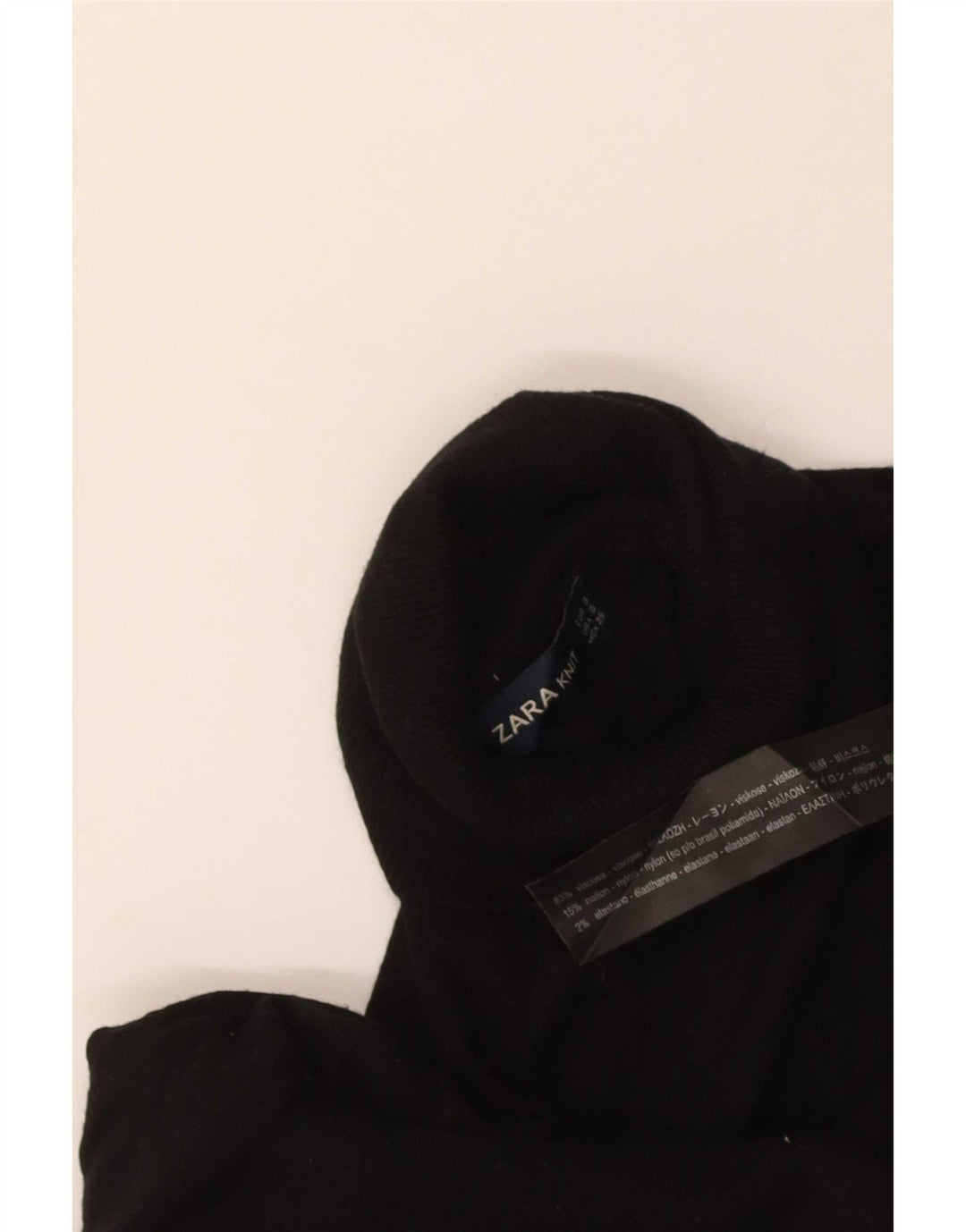 Damski sweter z golfem Zara UK 8 Small Black Wiskoza