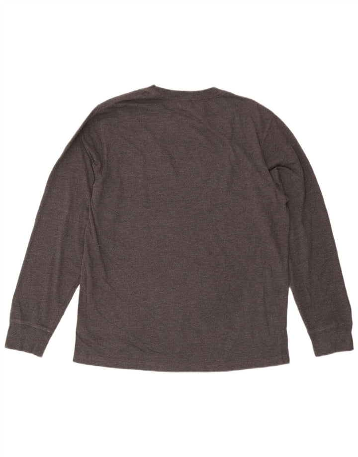 EDDIE BAUER Męski top z długim rękawem, średnioszary, bawełniany