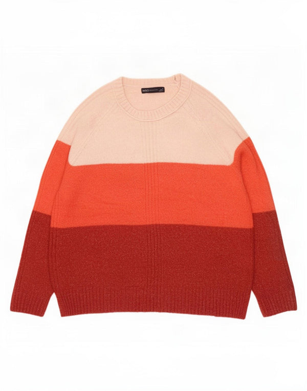 Marks & Spencer Womens Boat Neck Jumper Sweater UK 14 Medium Multicoloured