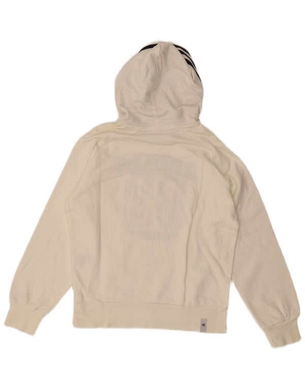Adidas Mens Graphic Hoodie Jumper UK 36/38 Small White Cotton