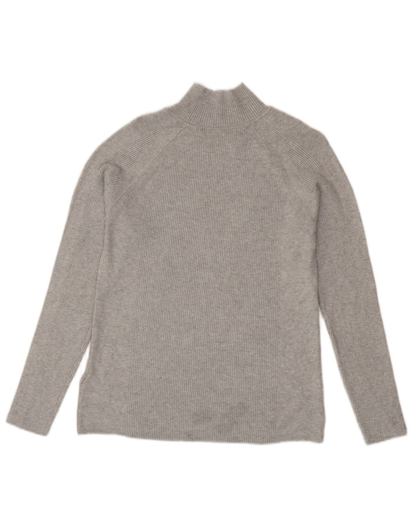 Marks & Spencer Damski sweter z golfem UK 12 Średni szary wiskoza