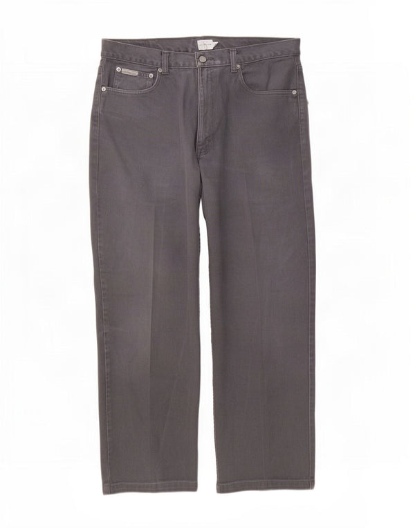 Calvin Klein Mens Straight Jeans W36 L28 Grey Cotton