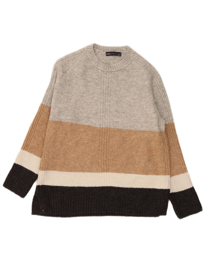 Sweter damski Marks & Spencer z okrągłym dekoltem, UK 14, średni szary
