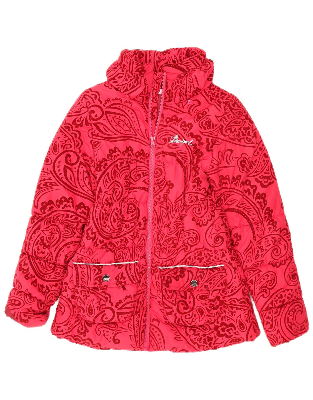 Desigual dziewczęca ocieplana kurtka 13-14 lat czerwona paisley