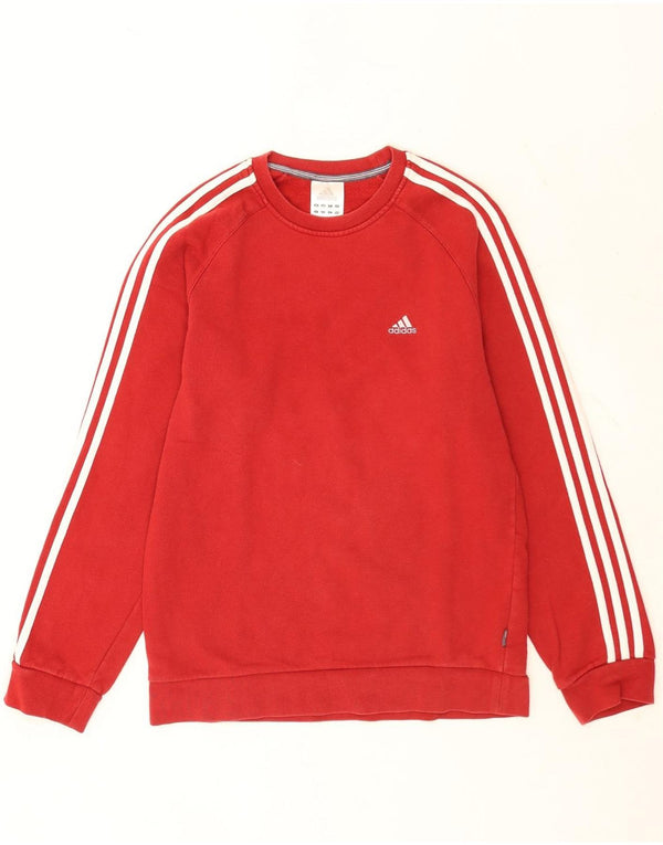 Adidas Męska bluza dresowa, mała, czerwona, bawełniana z blokami kolorów
