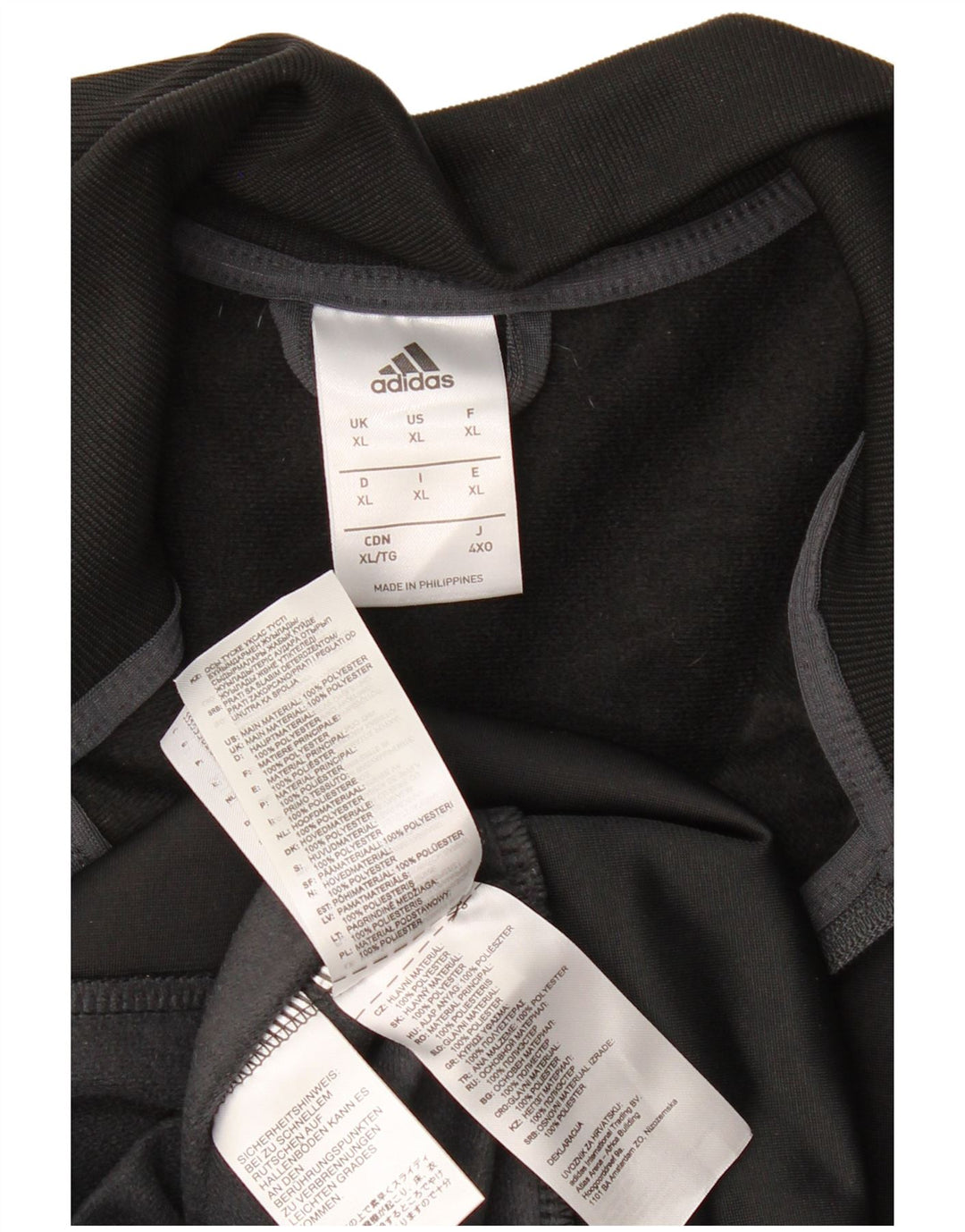 Adidas Męska bluza dresowa XL Szary poliester z blokami kolorów