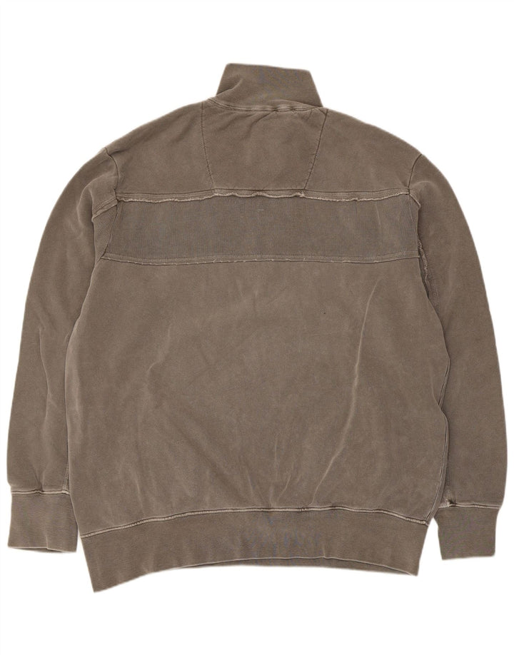 Męska bluza z kapturem w stylu vintage, zapinana na zamek, duża, szara