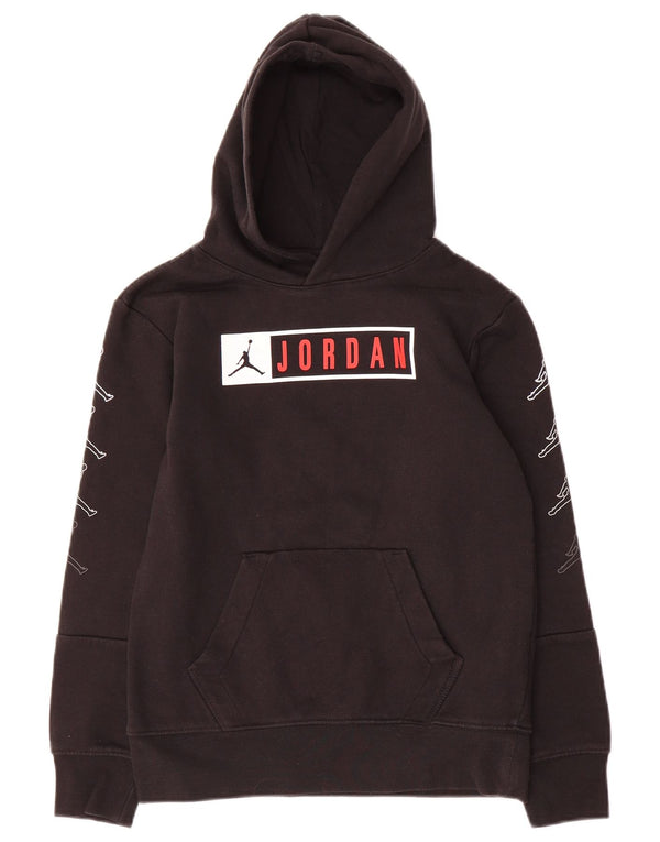 Jordan Boys Graphic Hoodie Jumper 10-11 Years Medium Black Cotton