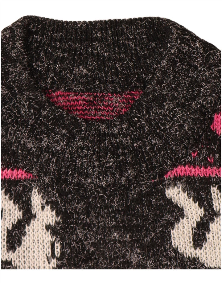 Sweter damski VINTAGE z golfem UK 18 XL w czarne paski