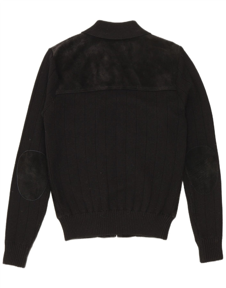 Męska zamszowa kurtka bomberka VINTAGE EU 50, duża czarna skóra