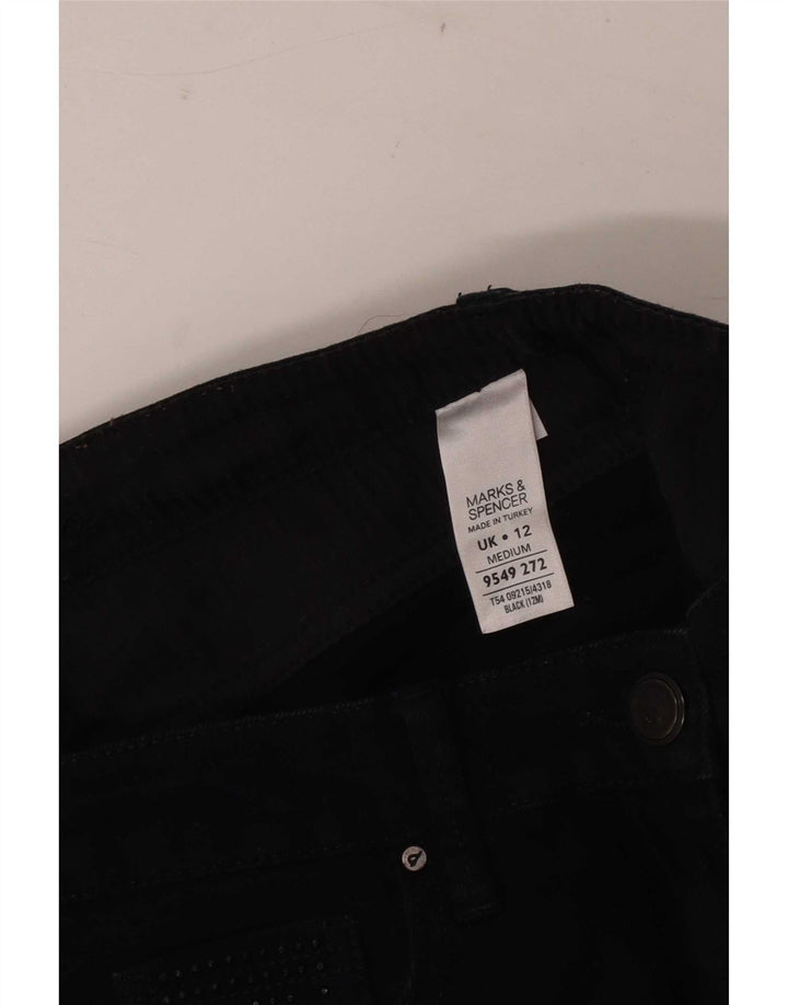 Marks & Spencer Damskie jeansy Bootcut UK 12 Medium W30 L30 Czarna bawełna