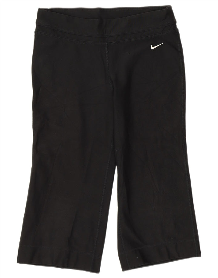 Damskie spodnie dresowe Nike Capri UK 8/10, małe, czarne, poliestrowe