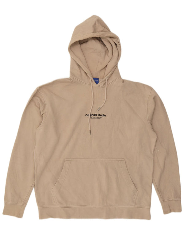 Męski sweter z kapturem Jack & Jones XL, beżowy, bawełniany