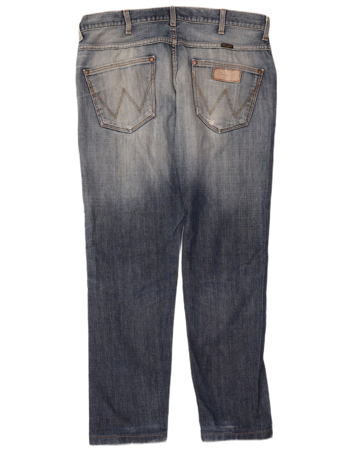 Wrangler Męskie proste dżinsy W36 L30 Niebieskie bawełniane