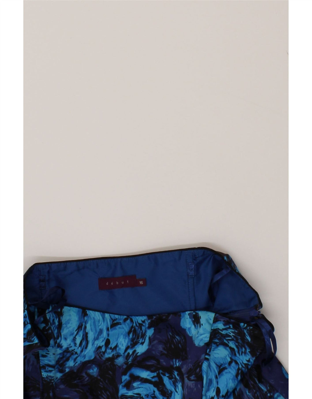 DEBUT Womens Strapless Dress UK 16 Large Blue Floral Polyester Vintage Debut and Second-Hand Debut from Messina Hembry 