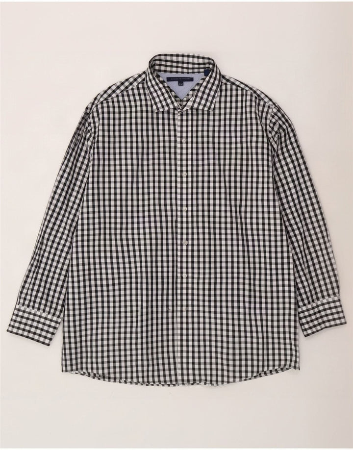 Koszula męska Tommy Hilfiger rozmiar 17 1/2 XL, czarna bawełniana kratka