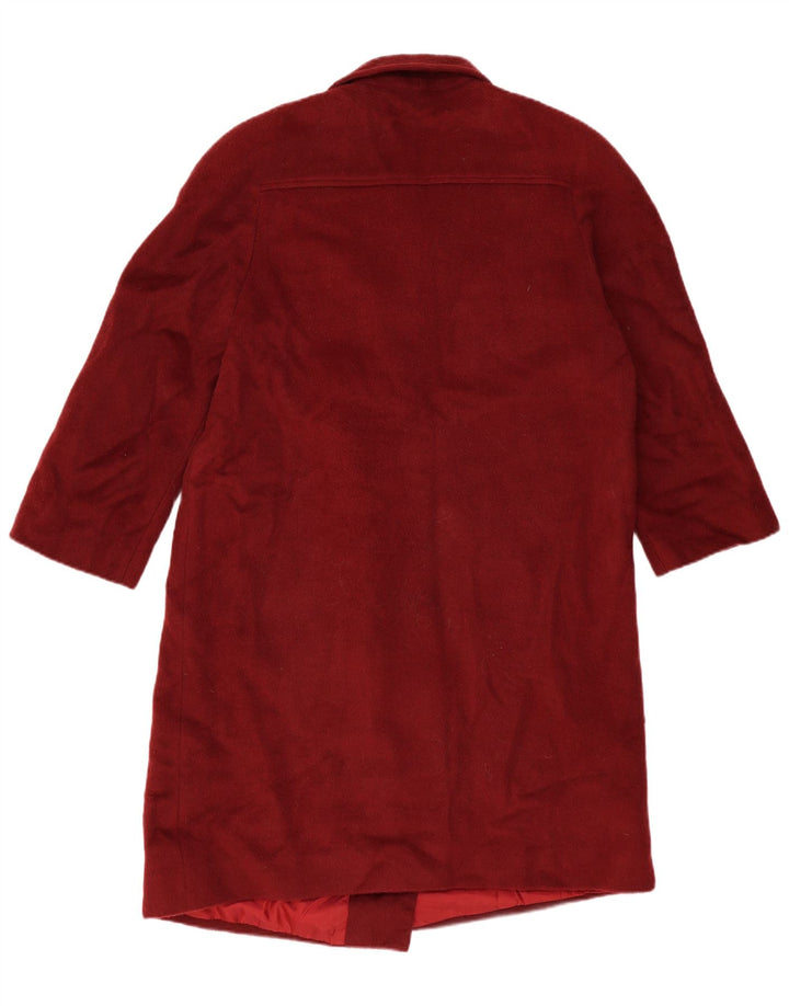 VINTAGE Damski płaszcz dwurzędowy IT 48 XL Burgundowa wełna