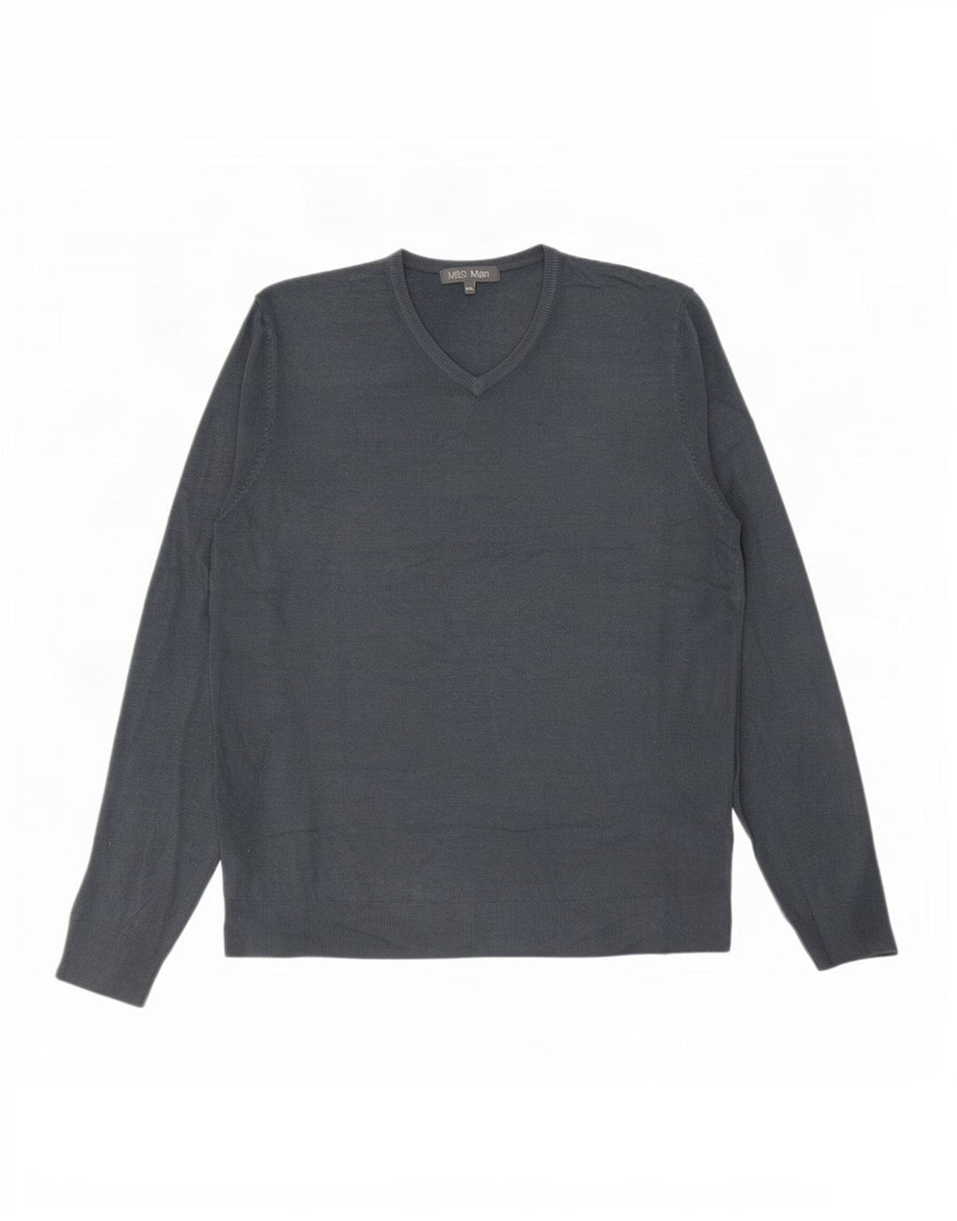 Marks & Spencer Męski sweter z dekoltem w kształcie litery V, 2XL, szary akryl