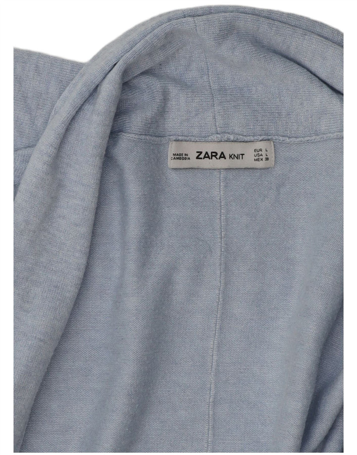 Sweter damski Zara Longline Open Cardigan UK 16, duży niebieski
