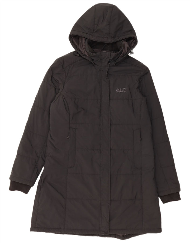 Damski ocieplany płaszcz z kapturem JACK WOLFSKIN UK 22/24 2XL Czarny poliester